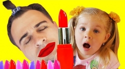 Embedded thumbnail for Bad Daddy with Tantrum and Crying Little Babies Learn Colors with Lipstick Finger Family song video