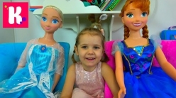 Embedded thumbnail for Подарок на День Рождения Кати который опоздал на 1 месяц Куклы FROZEN Эльза и Анна в рост Miss Katy